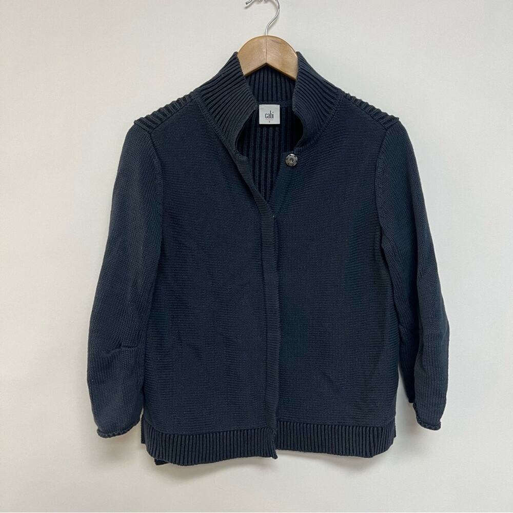 Cabi Pursuit Cardigan Lady Jacket Navy Blue Knit Sweater Small #3523 - Picture 5 of 11
